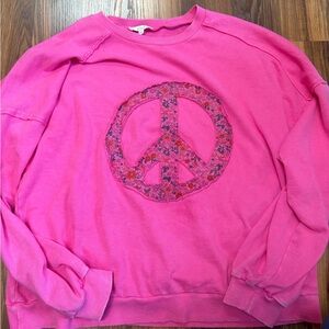 Floral Peace Sign Pink Sweatshirt